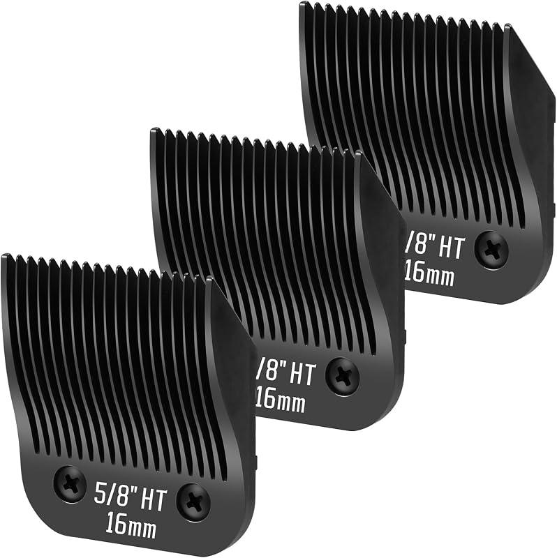 Lâminas de Reposição 5/8HT para Máquina de Tosa de Cães em Aço Inoxidável YAZIYIR, Compatíveis com Andis, Oster A5 e Wahl KM-10, Corte de 16 mm, Pacote com 3