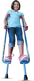 Geospace Original Walkaroo Durable Steel Stilts with Ergonomic Design for Easy Balance Walking & Active Play for Adults and Kids up to 220 lbs (Blue)