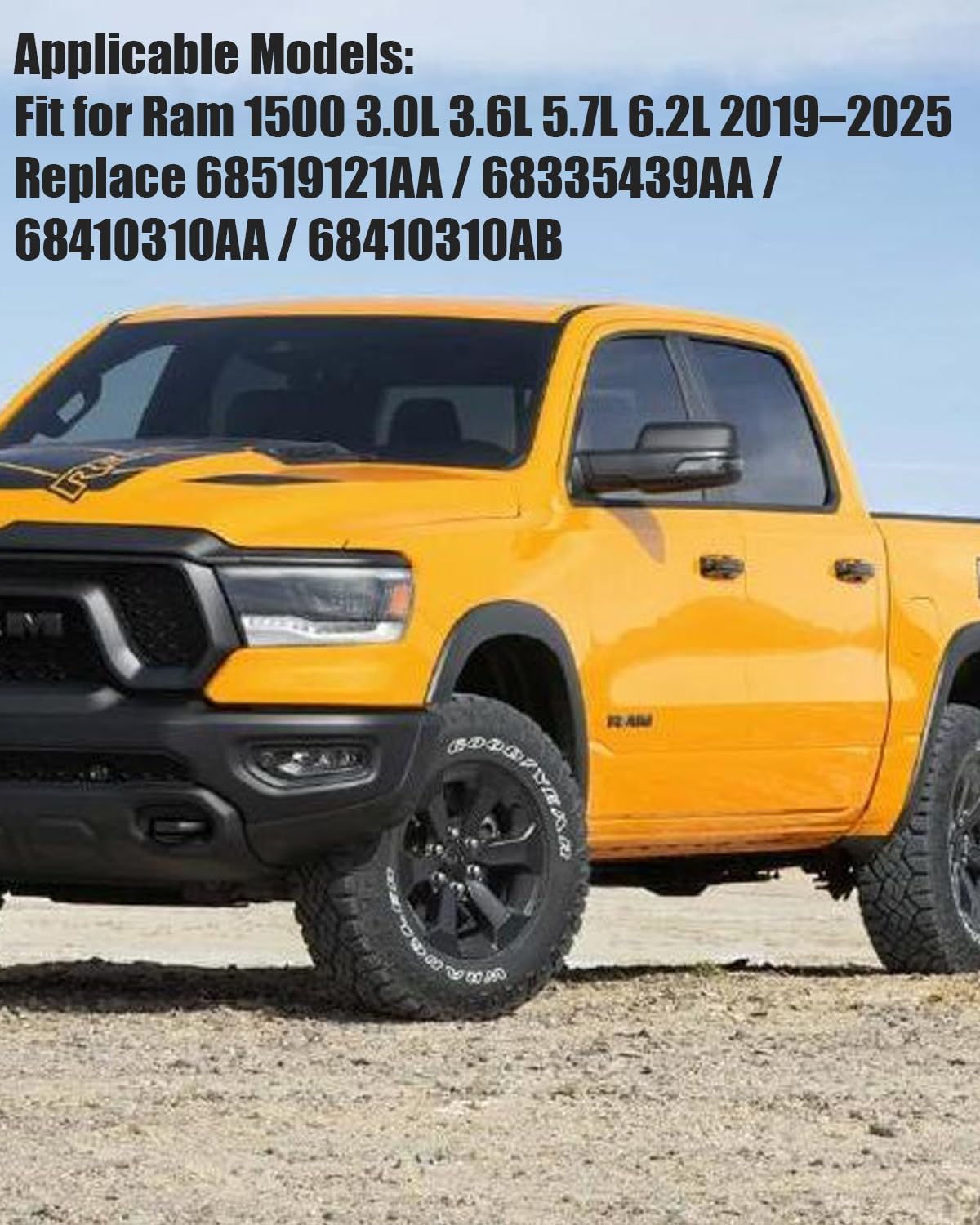 Rear Exhaust Pipe Support Isolator Muffler Rubber Hanger Vibration Dampener Left Right Fit For Ram 1500 3.0L 3.6L 5.7L 6.2L 2019-2025, Repalce 68519121AA 68335439AA 68410310AA 68410310AB, 2 PCS