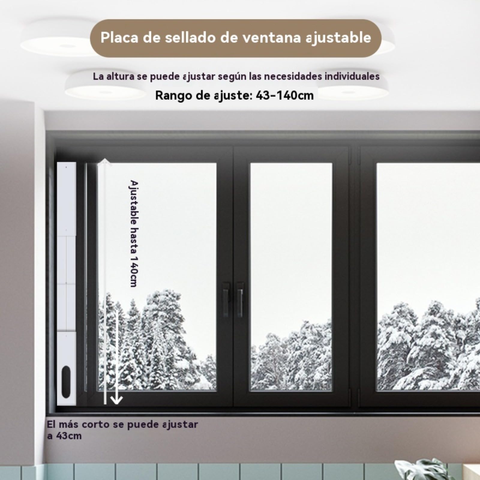 Kit de ventana de CA portátil, kit de sellado de ventana de aire acondicionado, kit de ventilación de CA ajustable para ventana corredera, kit de CA sin costuras, placas de sellado de ventana ajustabl