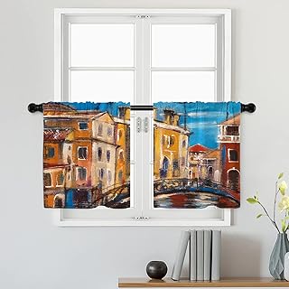 Batmerry Fine Landscape Italy Tier Curtains,A...,