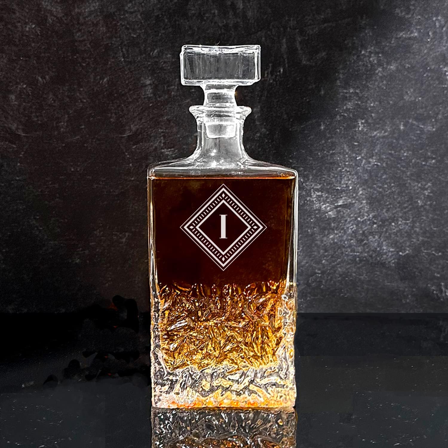 Monogrammed Whiskey Decanter Glass Kinsale Decanter for