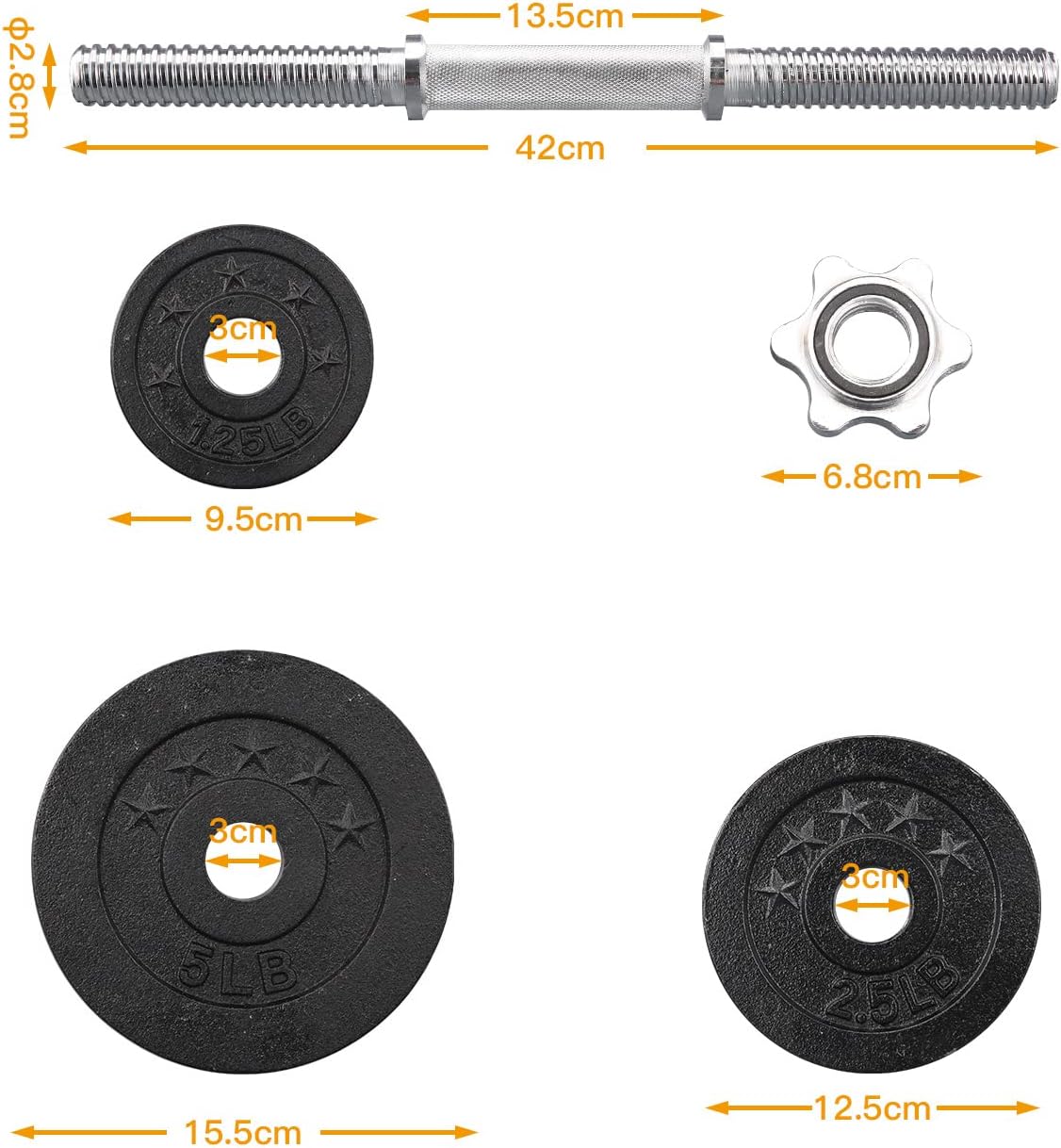 GADINO Adjustable Dumbbell Set One Pair of Adjustable Dumbbells Kits - 105 Lbs (52.5lbs X 2pc)