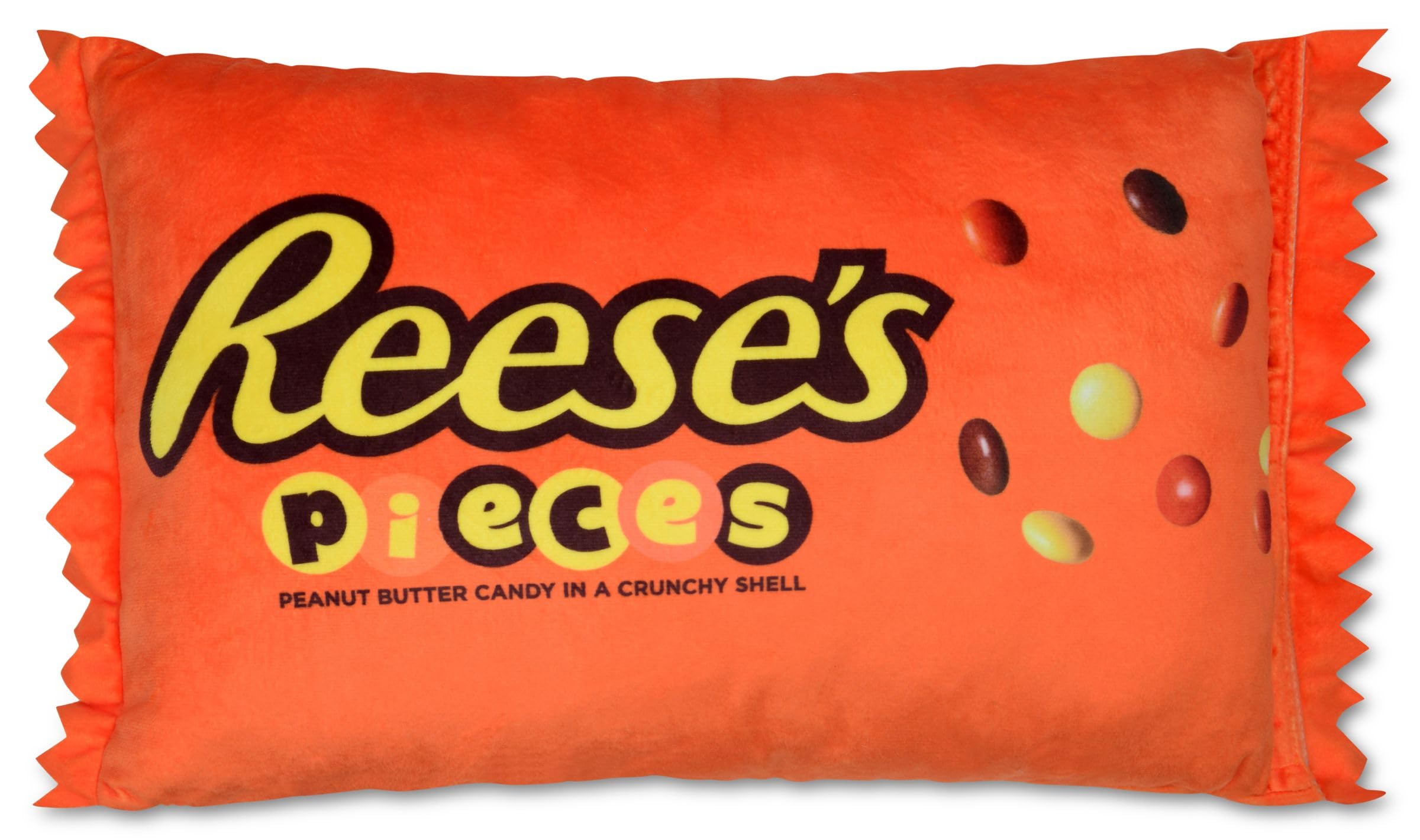 iscream Reese's Pieces - Juego de almohadas de 19 x 11 pulgadas con piezas de Reese