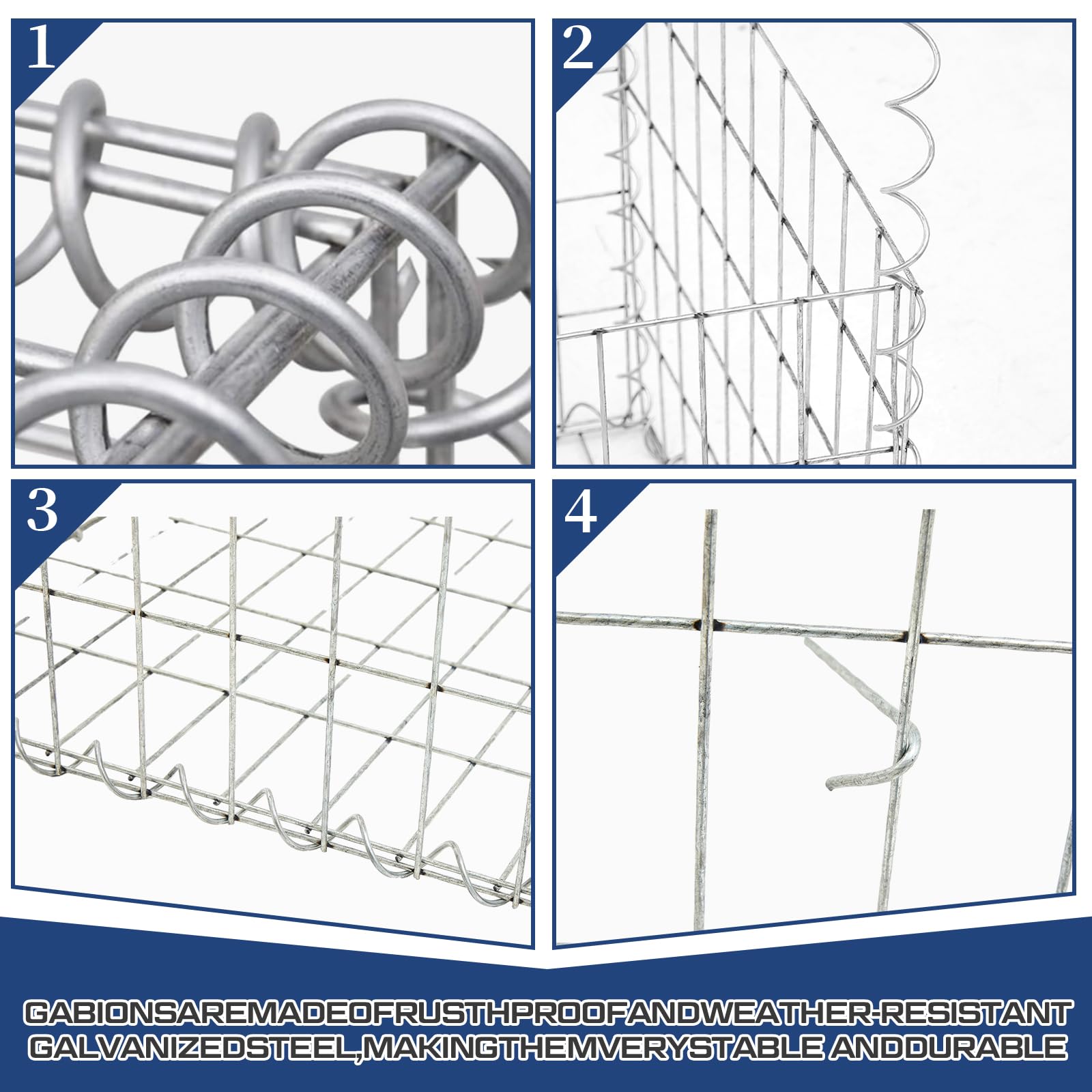 Galvanized Steel Gabion Baskets - Garden Stone Planters -3