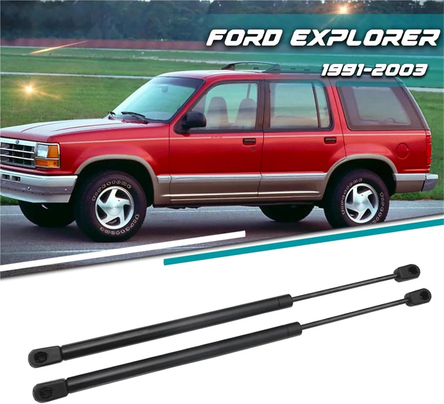 2Pcs Car Rear Tailgate Window Lift Support Rods Gas Spring Shock Absorbe Struts Compatible With Explorer 1991-2002 2003