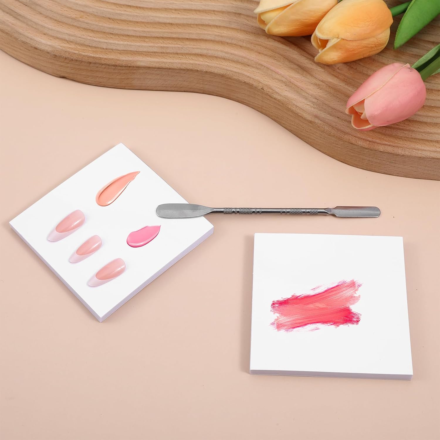 100 Sheets Nail Art Palette Disposable Nail Polish Palette Paper Double Side Gel Nails Polish Palettes Paper for Nails Art Mixing Portable Waterproof Arts Tool for Home and Salon