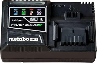Metabo HPT Rapid Battery Charger | 18V, Lithium-Ion, Slide Style Batteries | USB Port | UC18YSL3M