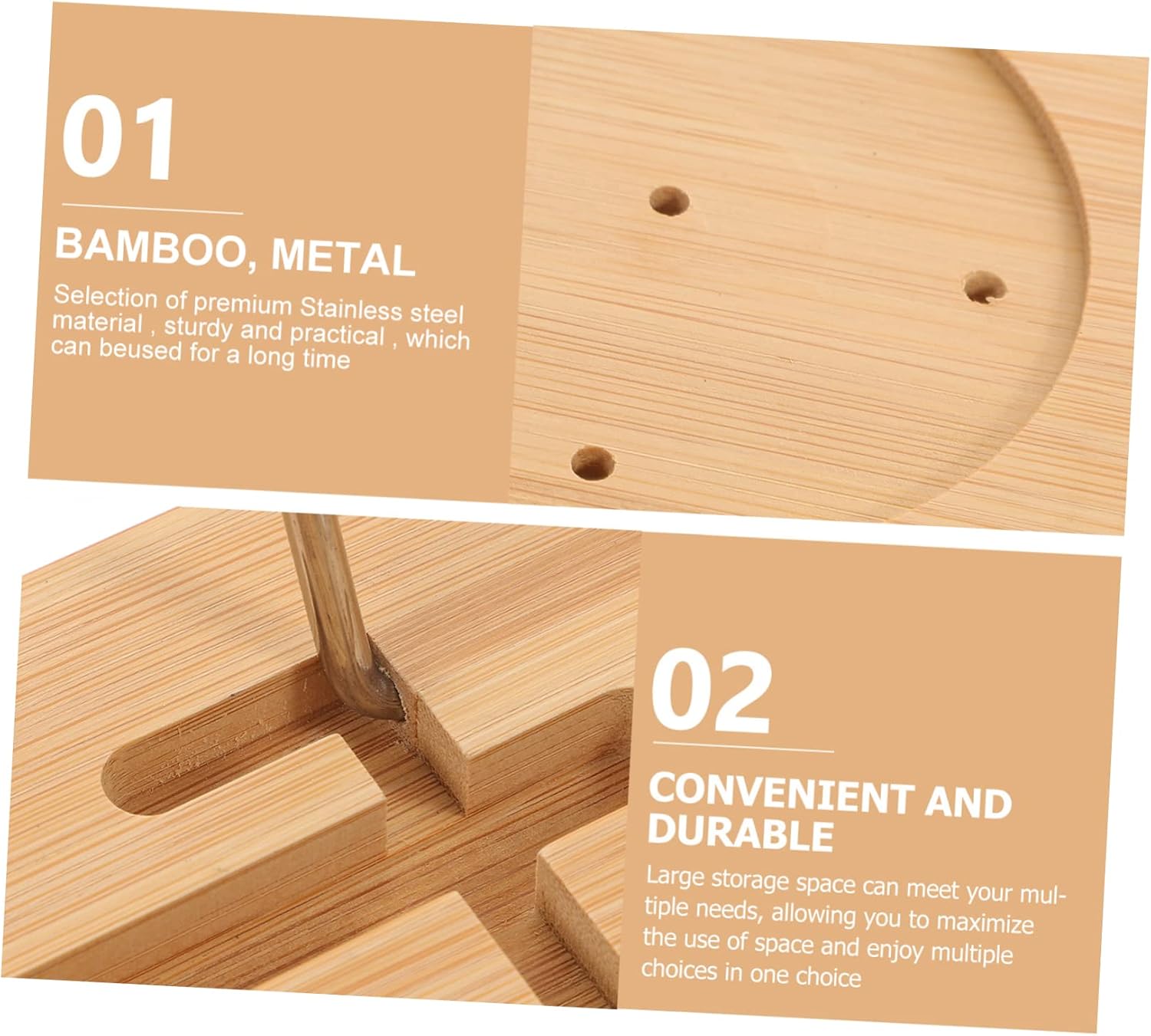 Holibanna Bathtub Shelf Tray Bath Magazine Holder Bamboo Tub Table for Reading Relaxation