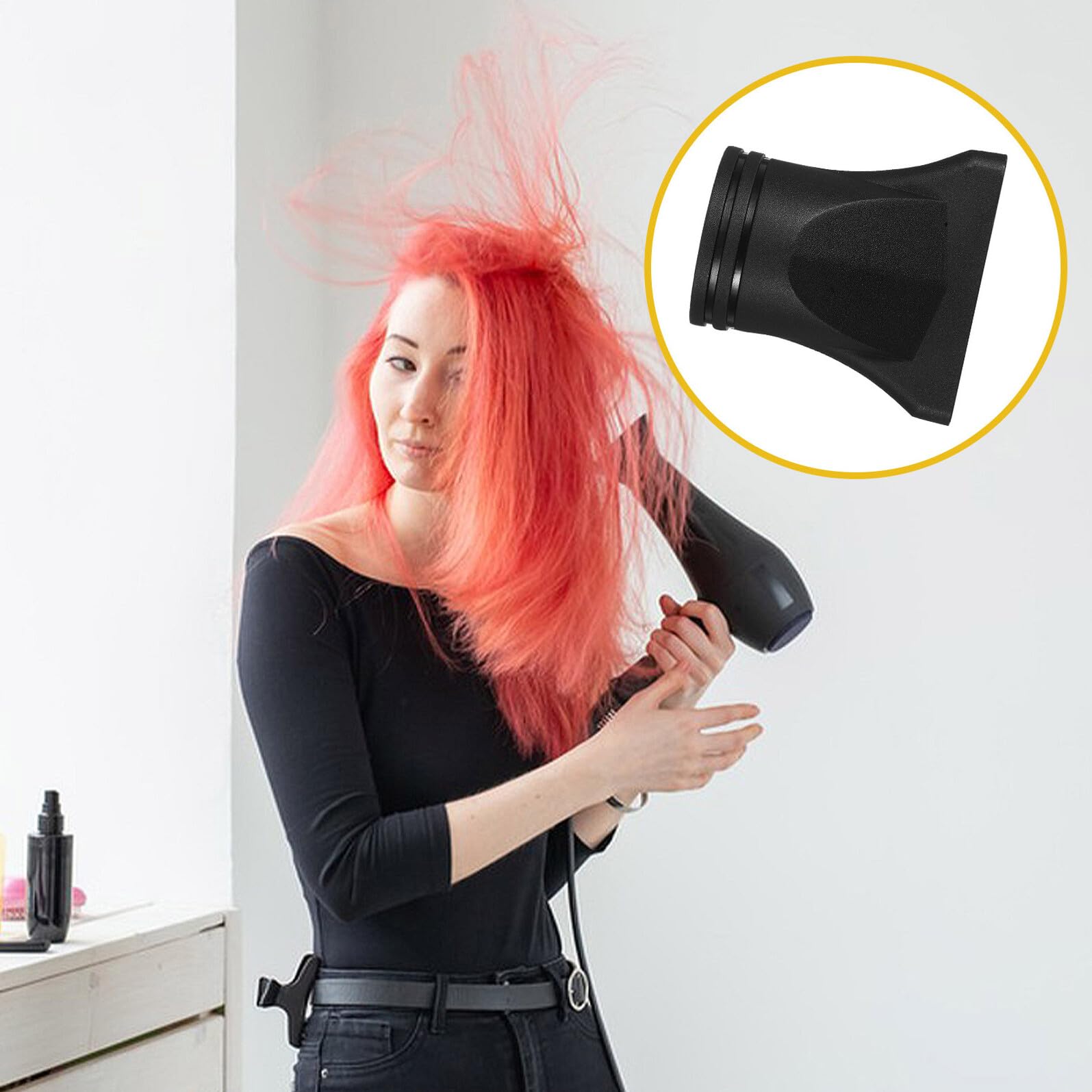 Ugello per Asciugacapelli Concentratore Piatto Nero 20 Pezzi | Plastica, Forma Duckbill Piatta, Uso Professionale e Domestico, Accessorio Portatile per Styling Salon