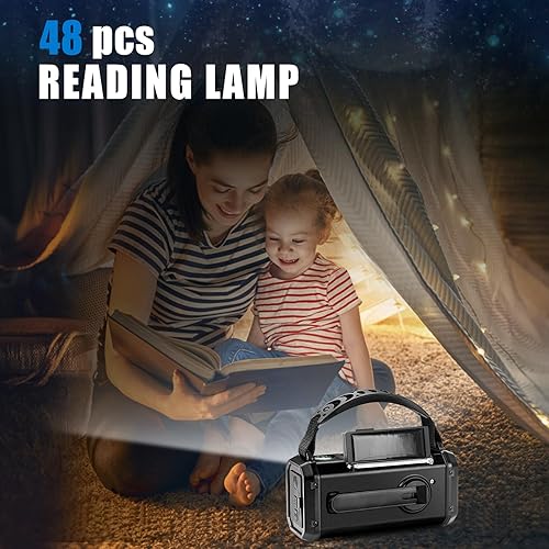 Miniatura 8 de Radio de manivela de emergencia de 10000 mAh, radio meteorológica NOAAAMFM, carga tipo C, carga solar, SOS, linterna LED de 3 modos, lámpara de