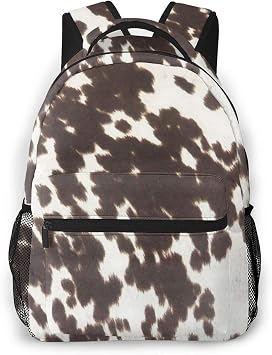 Milk Cow Print Cowhide Laptop Backpack 