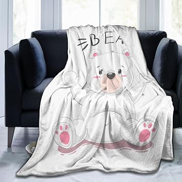 Cute Bear Throw Blanket 40"x30" Super Soft Flannel Blanket Fuzzy Cozy Blanket