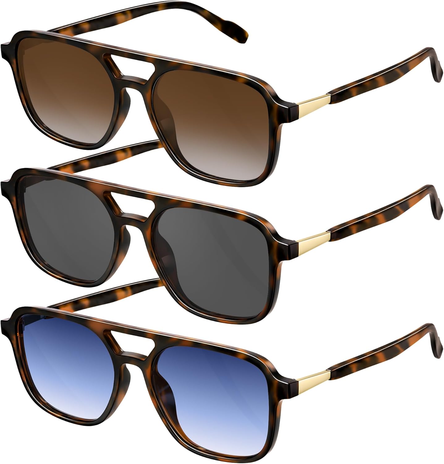 Retro Aviator Sunglasses for Women Men:Polarized Trendy Vintage 70s Rectangle Womens Shades Sun Glasses UV Protection