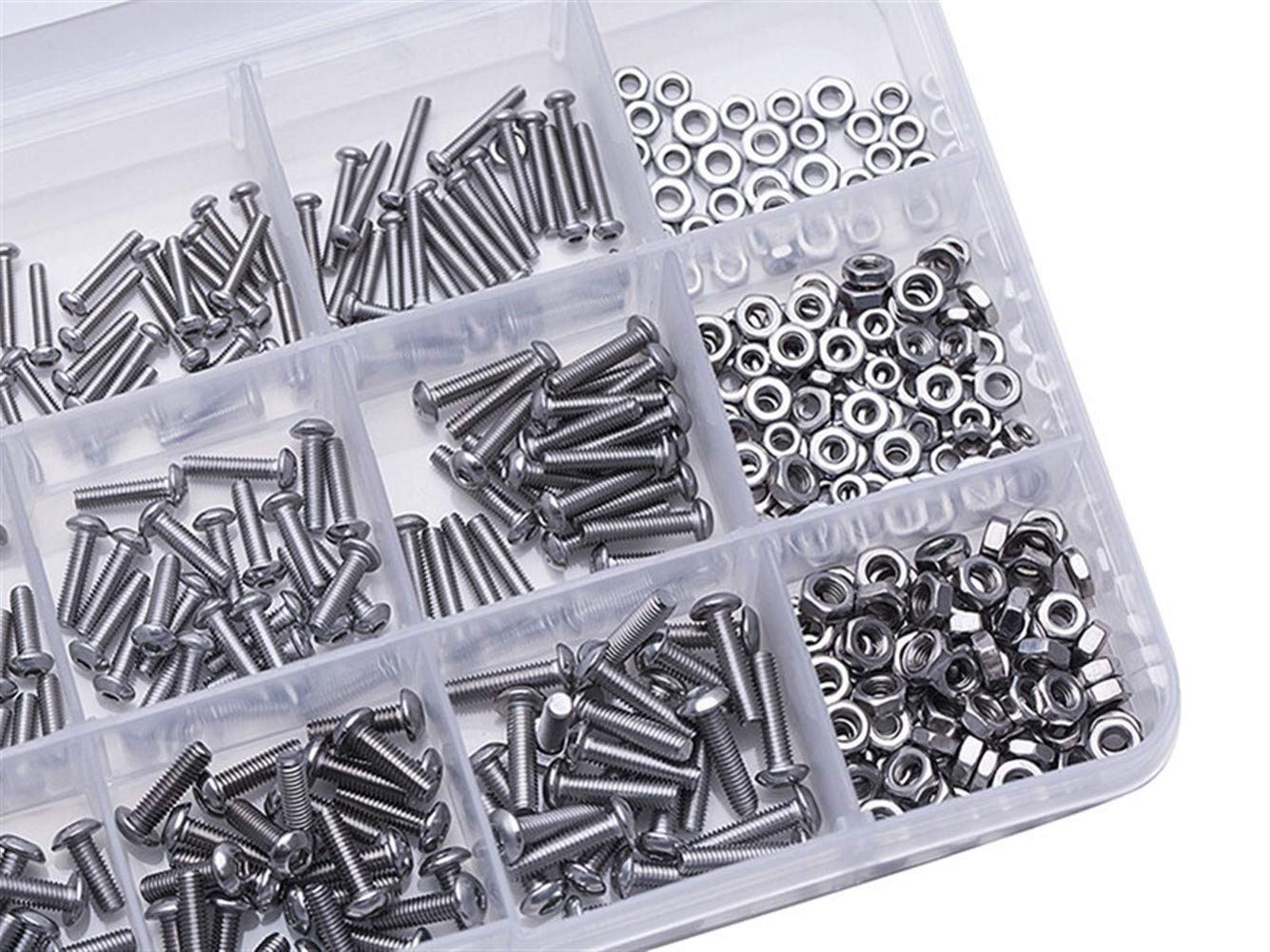 Vis autotaraudeuses, 480 pièces/boîte M2-M3 vis à six pans creux bouton tête Kit de HW016 boulons robinet
