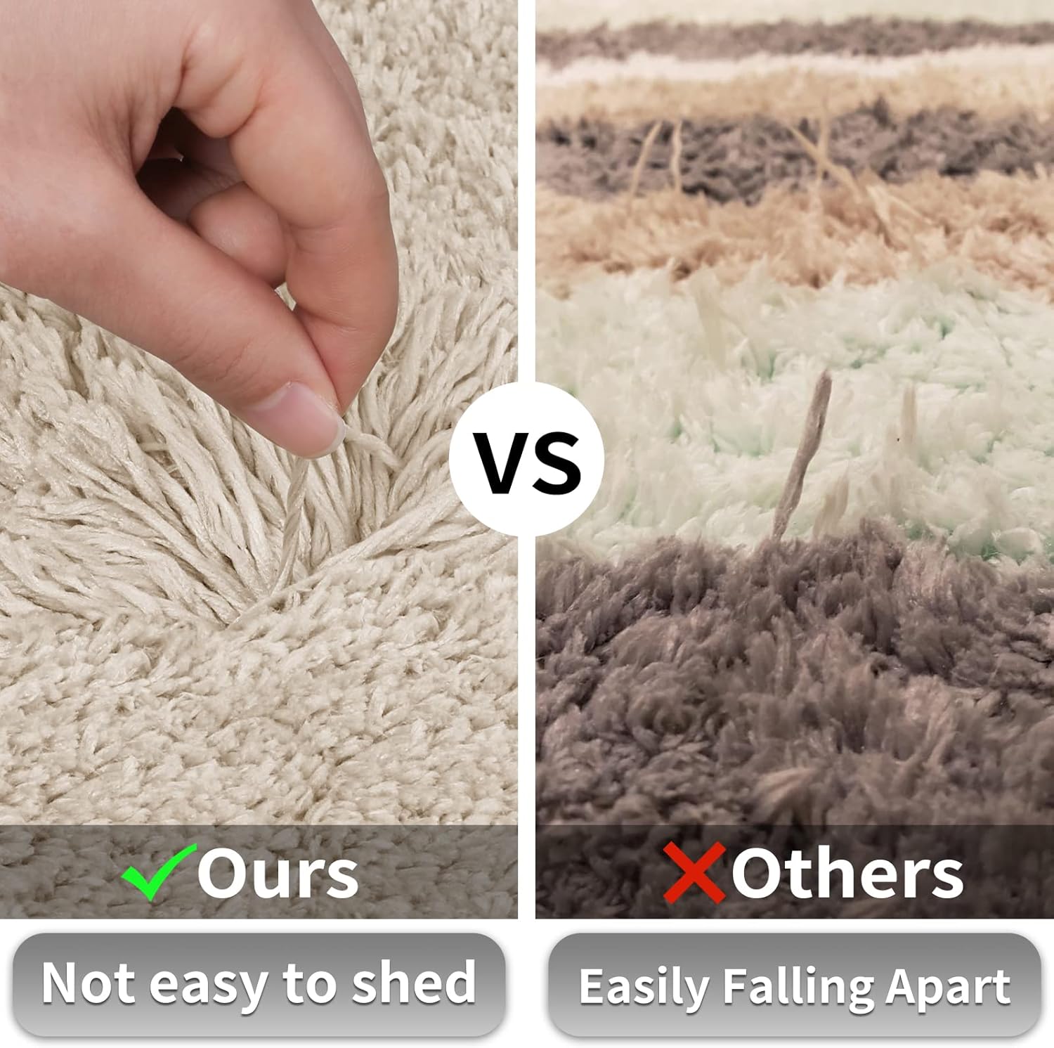 Yimobra Bath Rugs Plush Bath Mat, Soft Comfortable, Extra Thick Fluffy Shower Rug, Super Water Absorbent, Machine Washable Non Slip Shaggy Mats for Tub (31.5 x 19.8 Inches, Beige) : Home & Kitchen