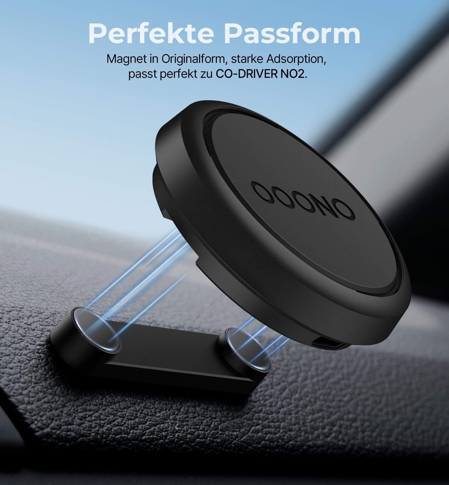 Unlicaku Magnetische autohouder voor OOONO CO-Driver NO2, kunststof, met ingebouwde magneten, vaste grip, compatibel met OOONO NO2 flitswaarschuwing, 2 stuks