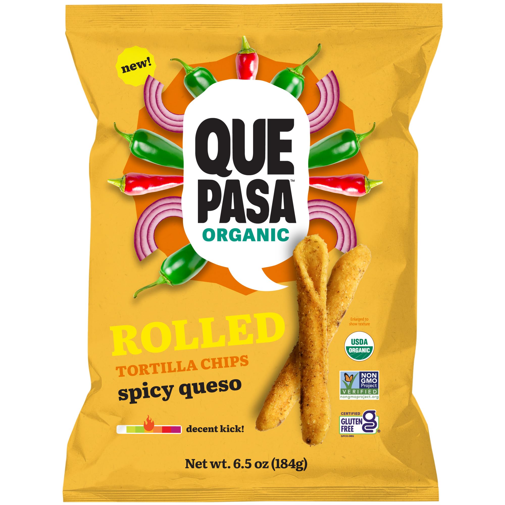 Que Pasa Organic Spicy Queso Tortilla Chips, 6.5 Ounce (Pack of 1)