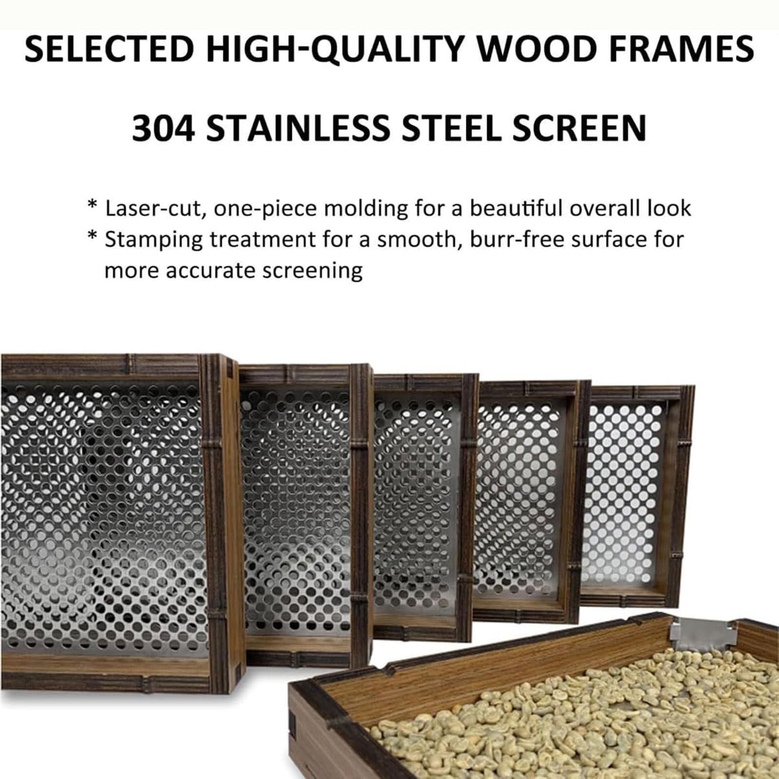 Kaffeebohnen-sortiersieb, Sieb Für Grüne Kaffeebohnen, 12-21 Mesh, 4,76-8,33 Mm, Edelstahl, Für Präzises Backen Und Cafés 6.74 mm
