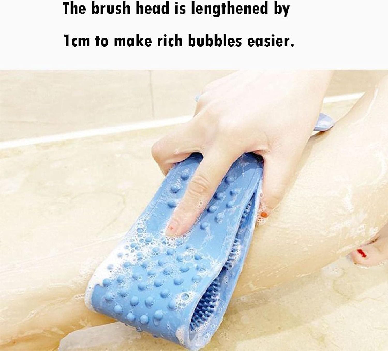 Back Scrubber Shower Brush, 70cm Silicone Body Brush for Exfoliating, Invigorate Your Skin, Massage Experience, Bath Shower Scrubber for Men Women Children Elderly 1PCS Purple