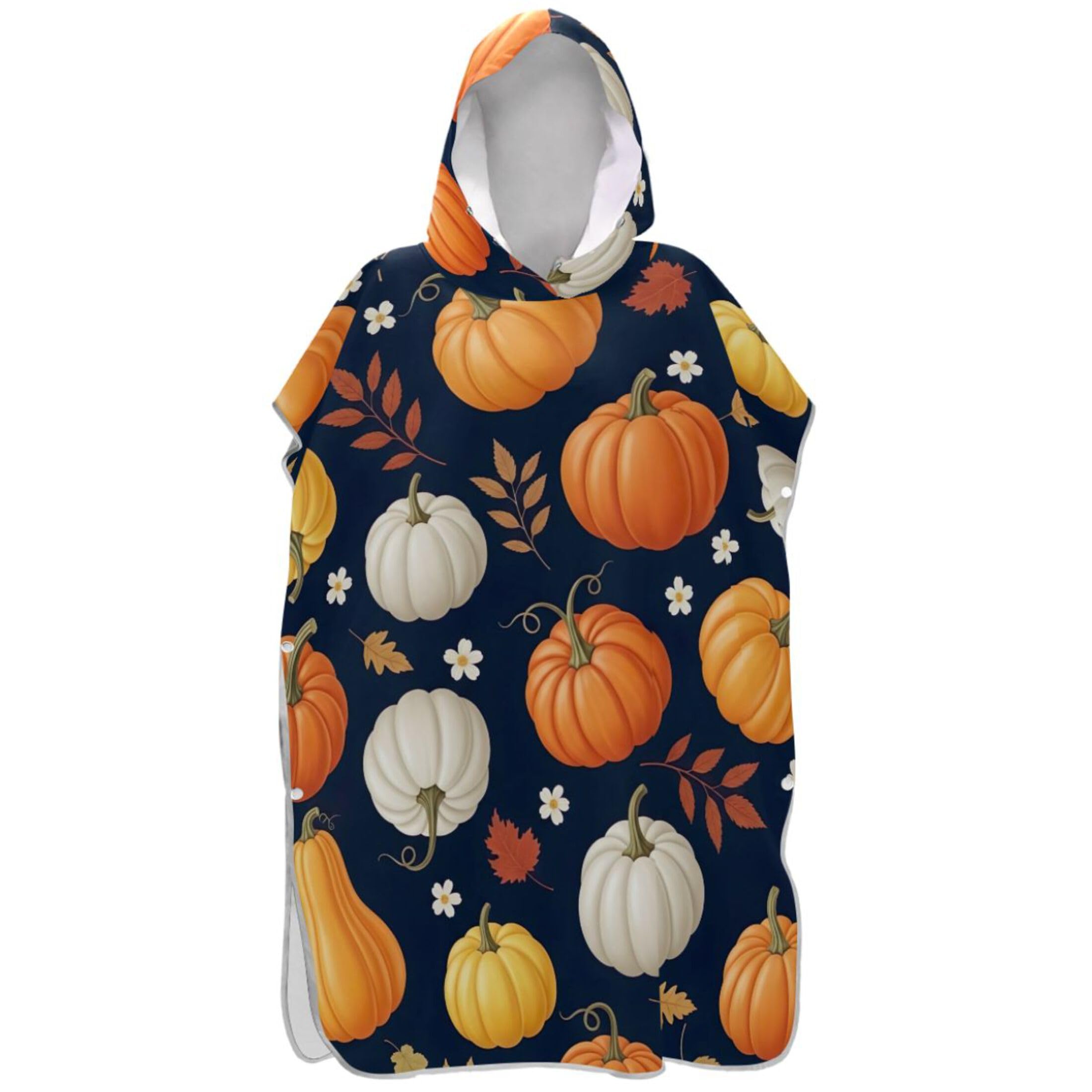 Poncho de surf grande taille citrouilles oranges serviette à capuche plage adulte