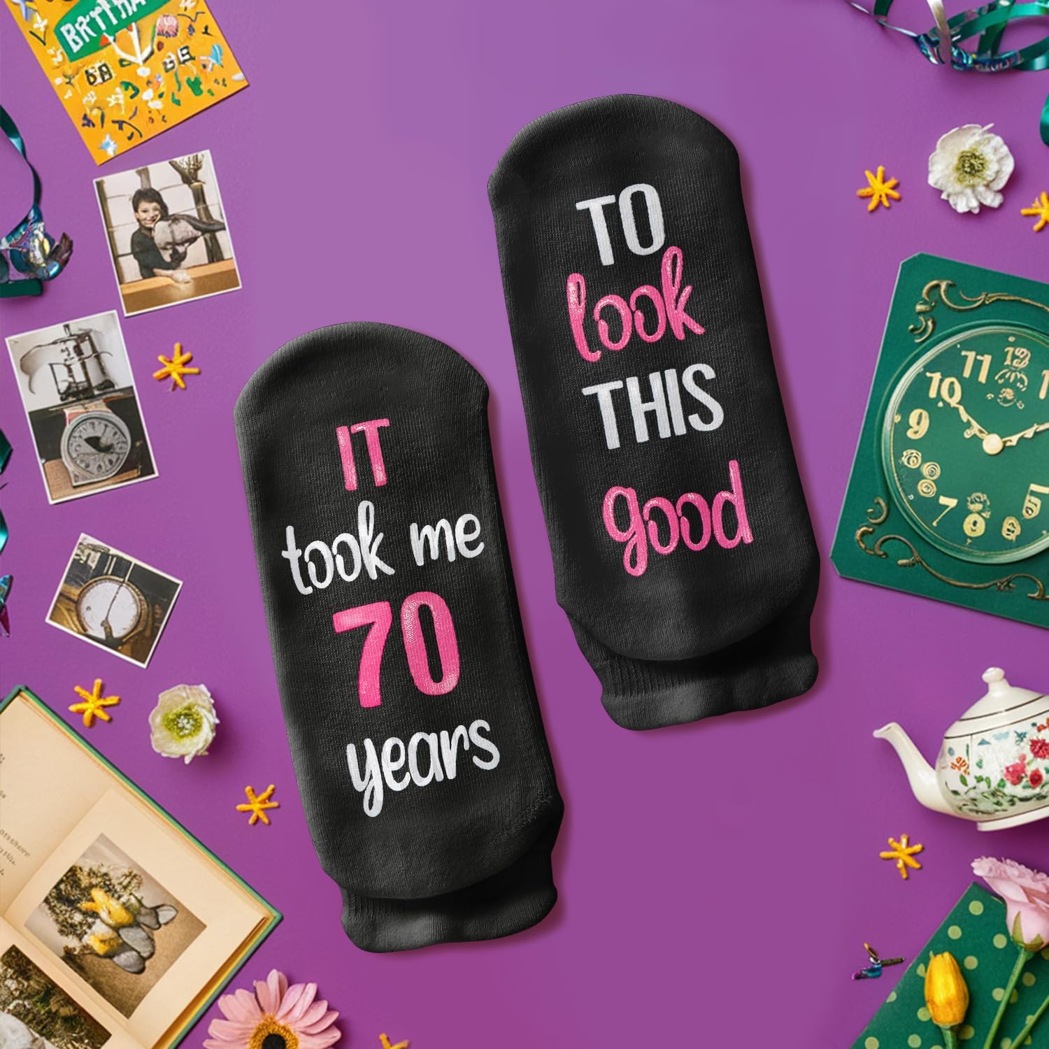 HAPPYPOP Birthday Gifts Ideas - Women 35-50 Year Old Socks, 55-80 Year Old Bday Gifts 2 Pack - Image 8