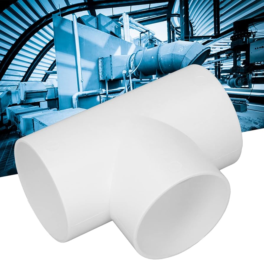 Conector En T Para Conductos De Ventilación - 3 Vías, Diámetro 150 Mm, Color Blanco, Para Secadoras O Extractores, De Plástico ABS