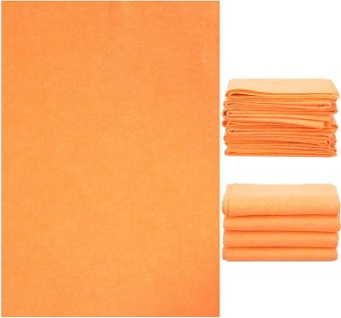 10 Pack Shammy Cloths, 27 X 20 Inch Extra Large Absorbent Cleaning Towels, Reusable Multi Purpose Chamois for Car Drying, Home, Kitchen, Bathroom and Pet, Machine Washable and Scratch Free, Orange
