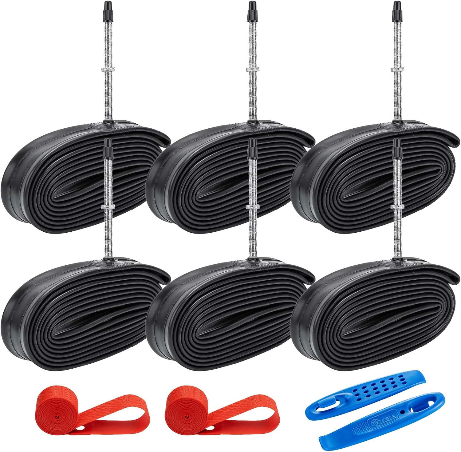 6-PCS 700C Heavy Duty Bike Tubes 700x18C 700x23C 700x25C 700x26C 700x28C 700x30C 700x32C 18/32-622 Bicycle Tubes FV48/60/80mm Presta Valve Compatible 700x18C/23C/25C/26C/28C/30C/32C Bike Tire Tubes
