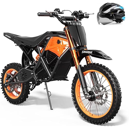 EILLEO Electric Dirt Bike for Adults Teens 48V, E Dirtbike Ebike with 3000W Motor, Electric Motorcycle with 14"/12" Fat Tire, 37.5MPH Hydraulic Brakes & Full Suspension, Fit Age 13+