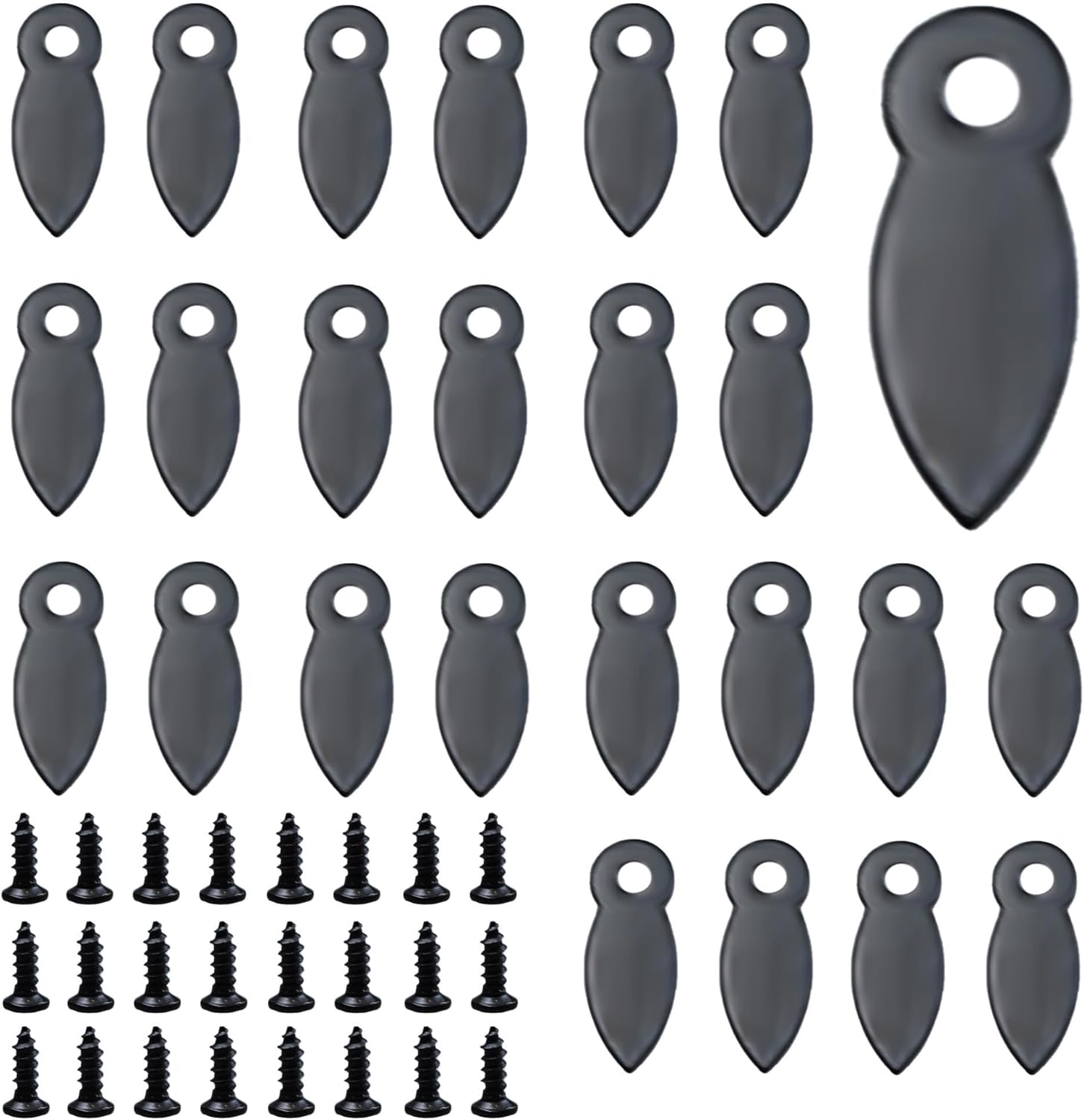 100Pcs Picture Frame Turn Button Fasteners with Screws, 9x25mm Metal Photo Frame Hardware Backing Clips for Hanging Pictures, Posters, Drawing Crafts - Black