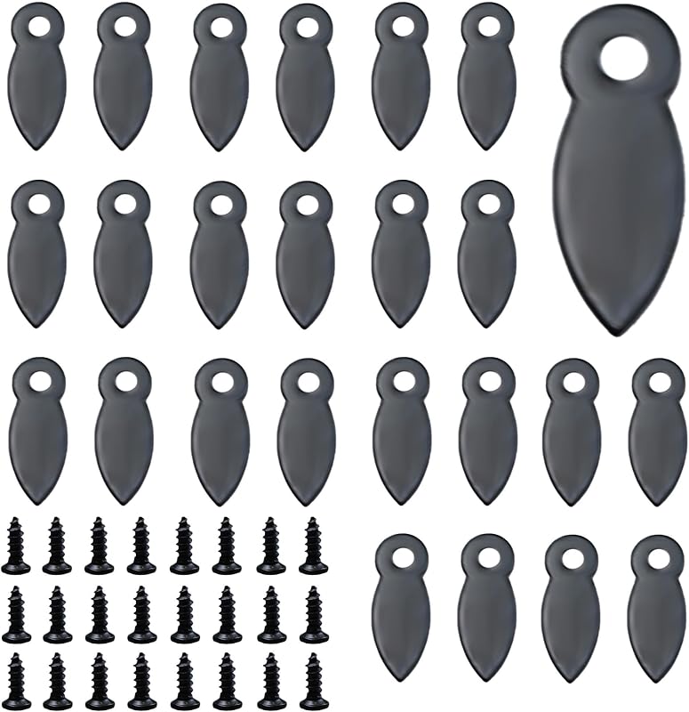 100Pcs Picture Frame Turn Button Fasteners with Screws, 9x25mm Metal Photo Frame Hardware Backing Clips for Hanging Pictures, Posters, Drawing Crafts - Black
