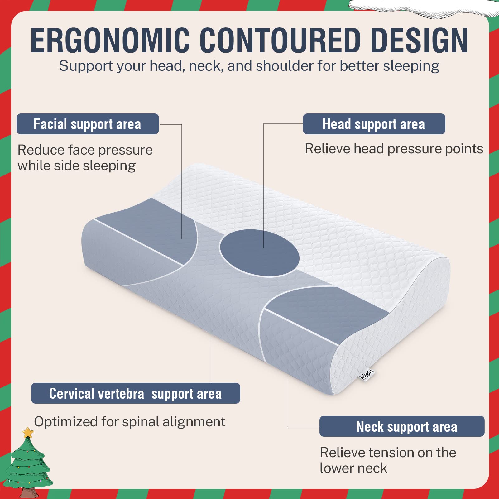 Buy Cervical Pillow for Neck Pain Misiki Firm Memory Foam Pillows