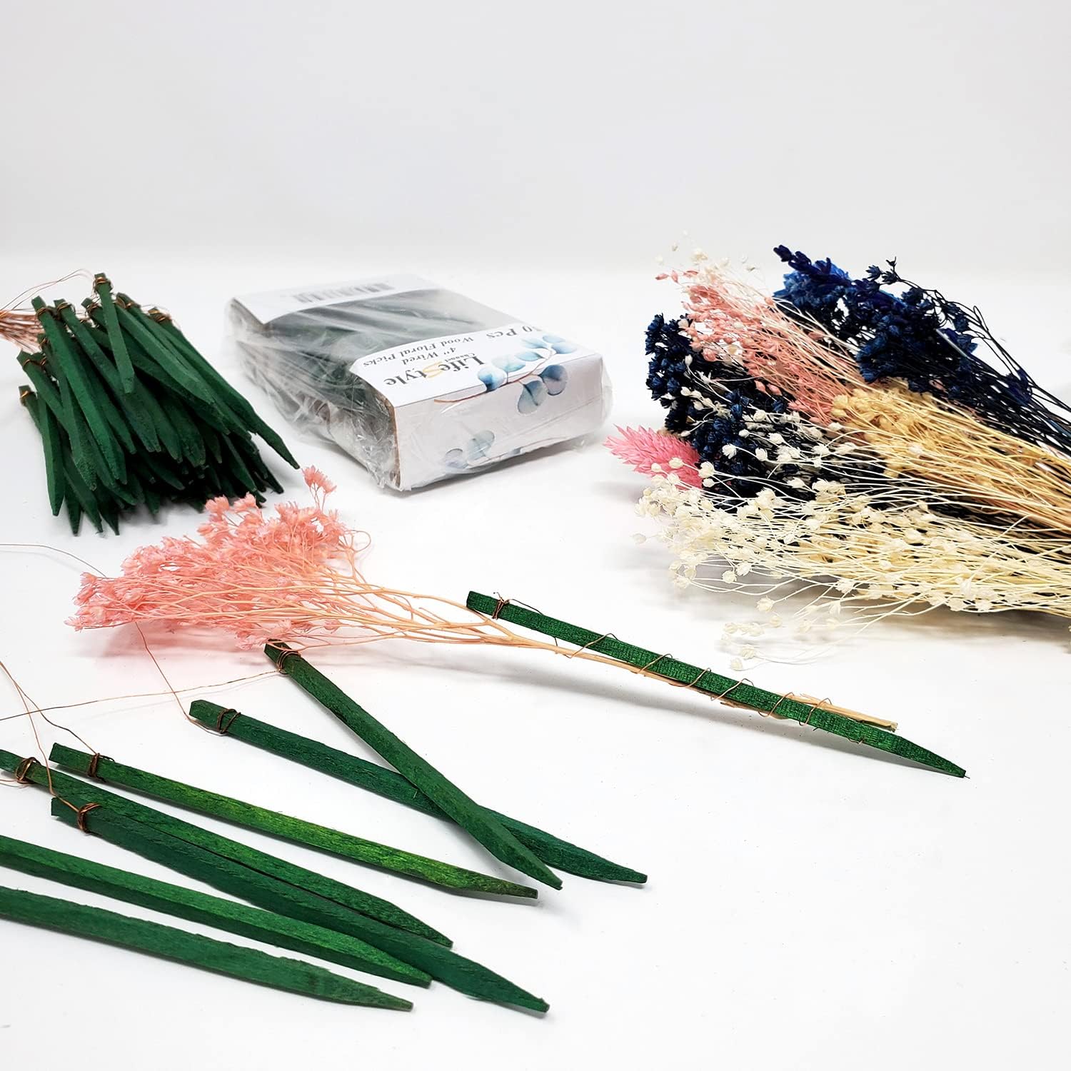 4" Wired Wood Floral Picks 50 Pcs by LifeStyle Channel