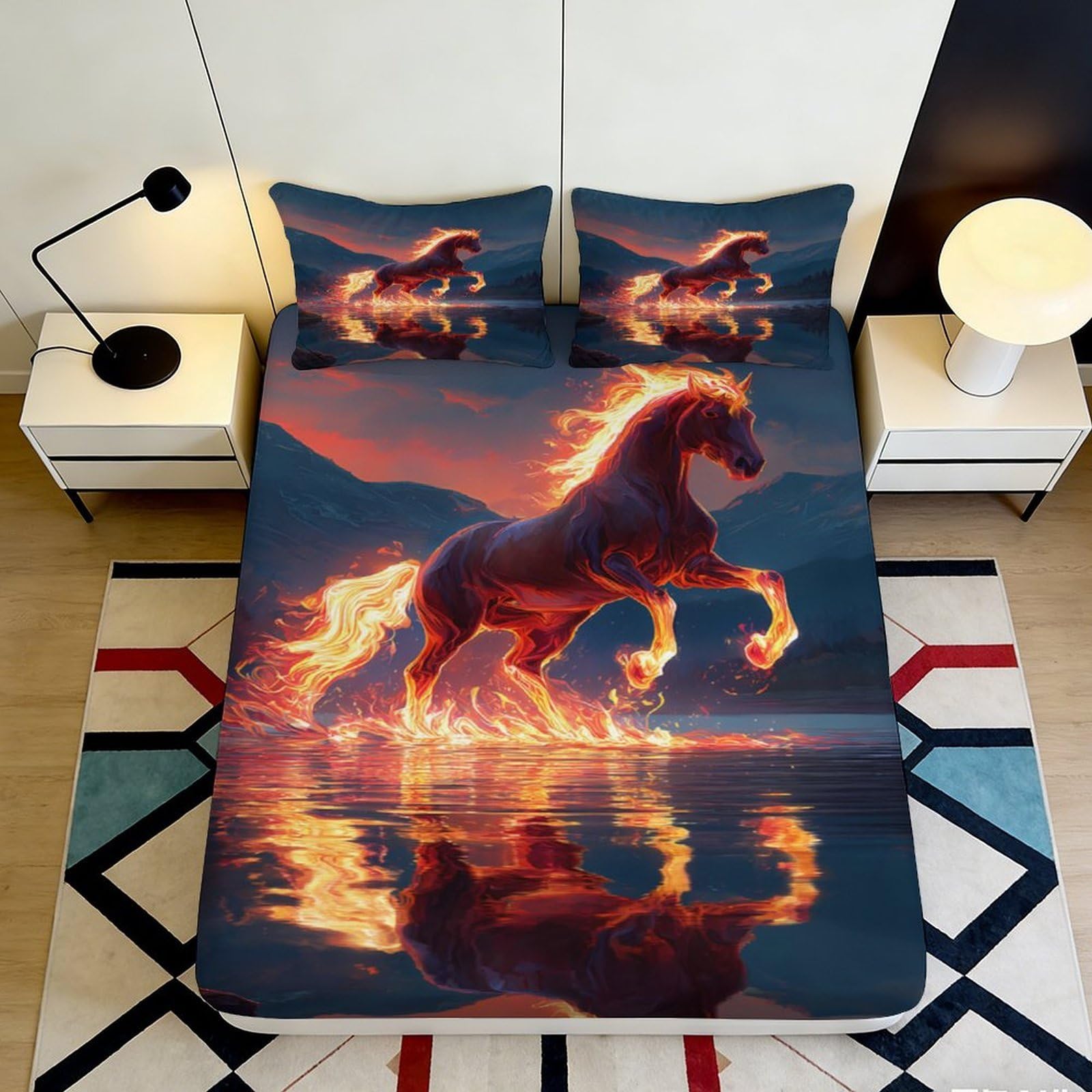 3D Printed Christmas Cat Theme Fitted Sheet Microfiber Deep Pocket Non-Slip Bedroom Bedding Xmas Cat Mattress Fitted Cover Washable for Adults Youth 180x200x25cm