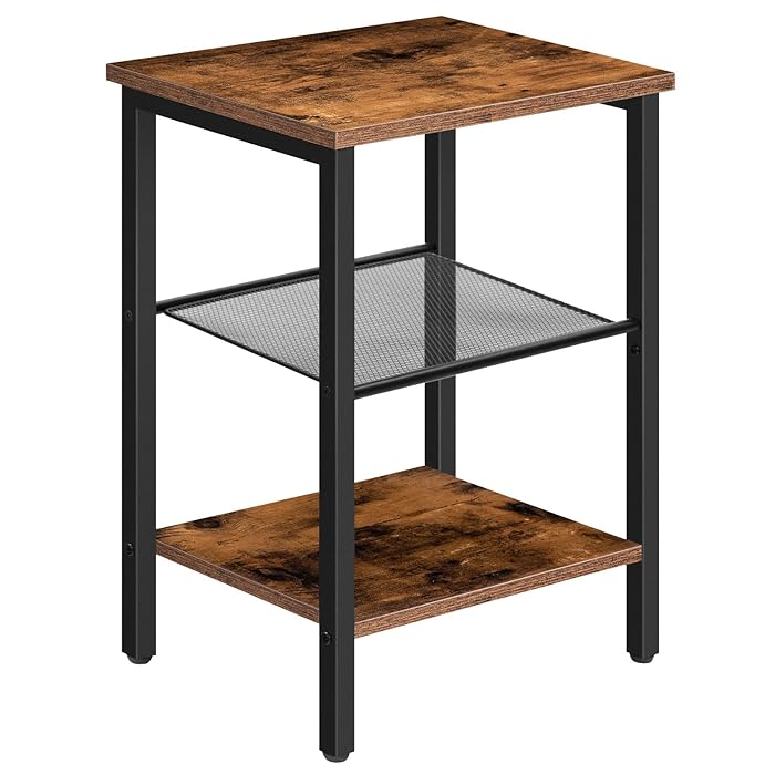 Buy HOOBRO Nightstands, 3Tier Side Table with Adjustable Shelf