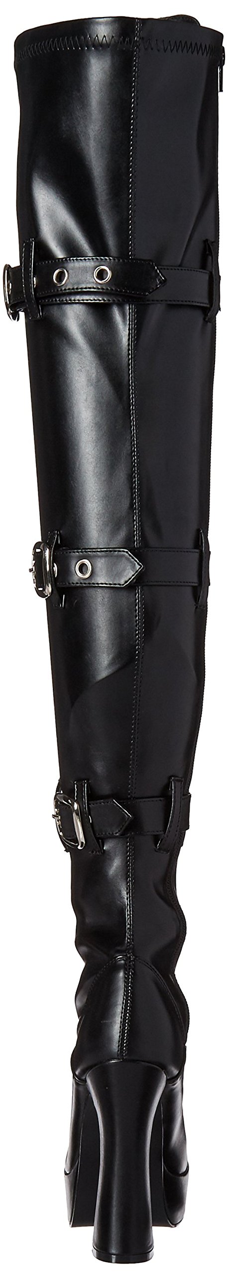 Pleaser ELECTRA-3028 Blk STR Faux Leather UK