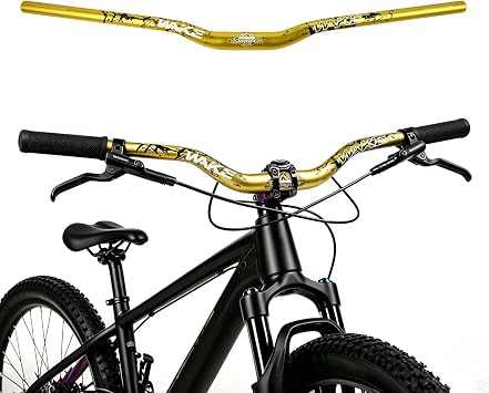 WAKE Bike Handlebar 31.8   720/780 mm Extra Long Wide Riser Bar Aluminum Alloy Bicycle Handlebars Riser 30/55 mm Bike Bars for Cycling MTB Mountain Road Bike 720, 30 mm - Gold
