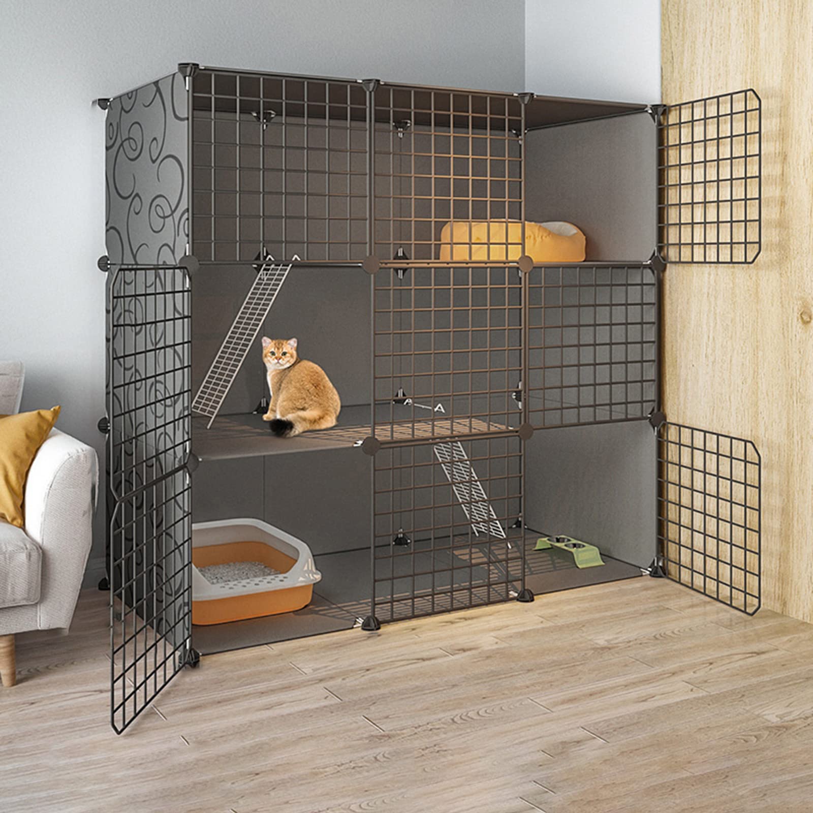 Cage pour chat pliable pour résoudre le manque d'espace des grands chats
