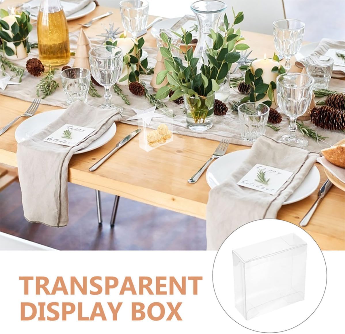 SHOWERORO 100pcs Small Packaging Boxes Pvc Cube Gift Boxes Tear-resistant Design for Weddings and Birthday Parties Favor Packaging