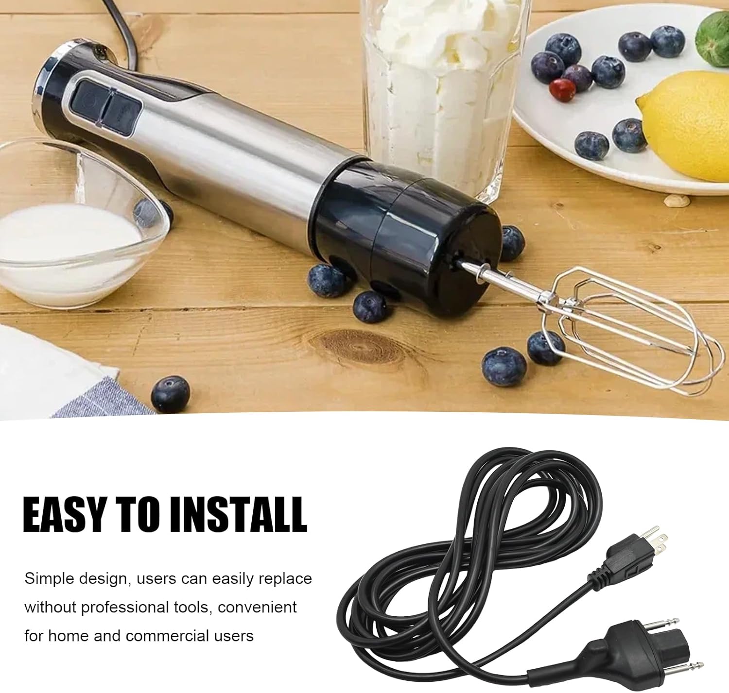 89143-150 Power Cord Parts, Replacement for Robot Coupe MP350 MP450 MP550 MP600 MP800 Immersion Blenders