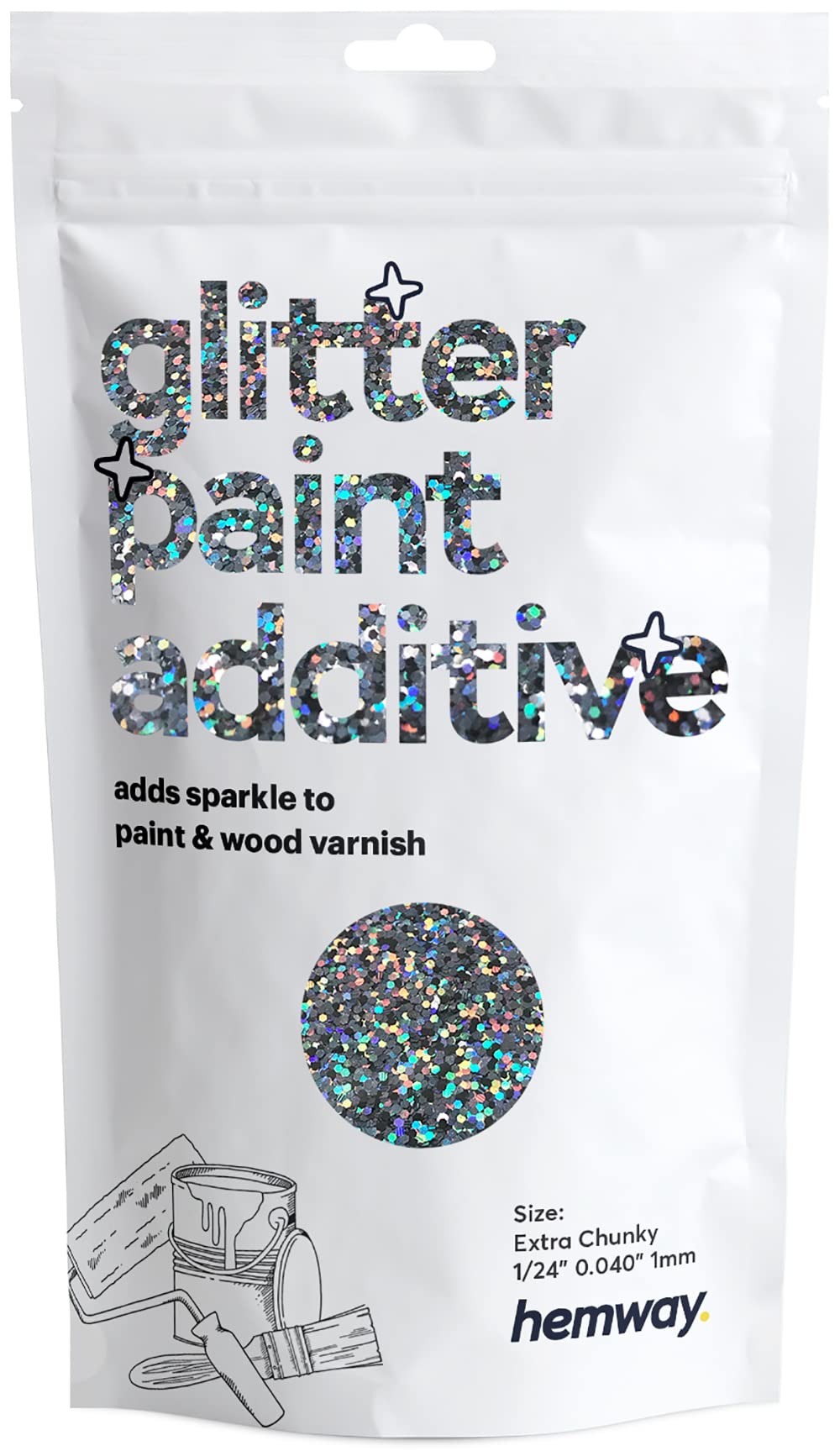 Buy Hemway Glitter Paint Additive 100g / 3.5oz Crystals for Acrylic