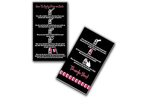 Press-On Nail Application Instructions Cards - 50 Pack
