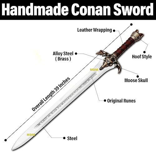 Vista 8 de 40 Inch Viking Sword of Ragnar Lothbrok - Viking Sword of Kings Ragnar Sword - Viking Sword Real Functional Sword - Real Viking Sword Viking Sword