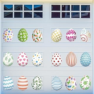 18 Pcs Happy Easter Garage Door Decoration Magnets Easter Decoration Big Easter Egg Holidays Magnetic Stickers for Car Fridge Party Decor Supplies (Easter)