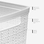 Curver Jute Decorative Plastic Organization and Storage Basket Perfect Bins for Home Office, Closet Shelves, Kitchen Pantry and All Bedroom Essentials