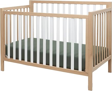 Sorelle Essex Euro 4-in-1 Nursery Furniture Set, Wooden Baby Crib with Non-Toxic Finish, Integrated, Toddler, Daybed,Size Bed Conversion Kit White Natural