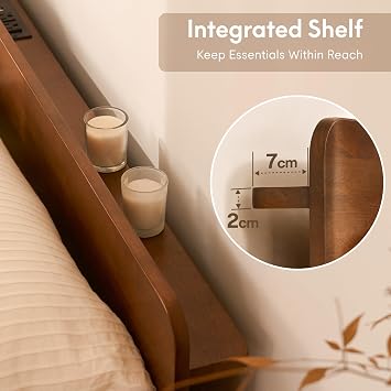 FLEXISPOT Hako G1 Queen Solid Wood Platform Bed with Tool-Free Assembly