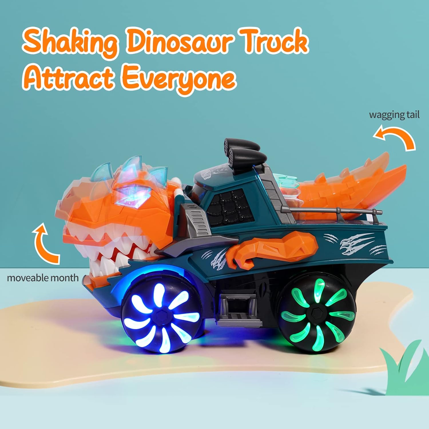 Dinosaur Monster Truck for Baby Boy Music and Light Up Toy for Toddlers 1-3,Battery Powered Dino Trucks Toy Ideas for 2 3 4 Year Old Boys Birthday Party
