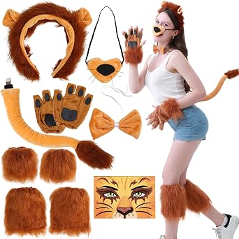 Lion Halloween Costume Set Animal Costume Cosplay Accessories